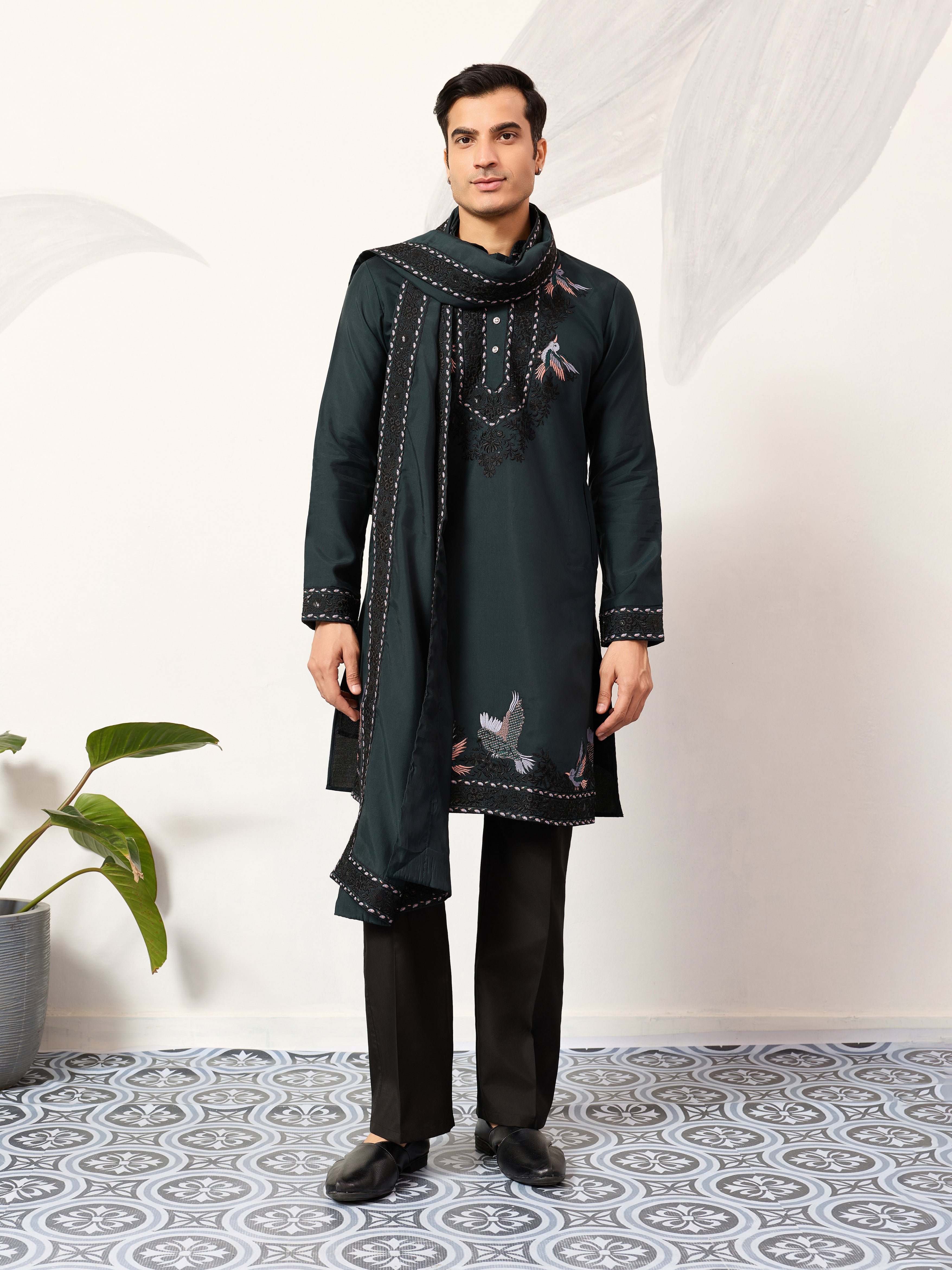 The Ultimate Designer Green Kurta with Dupatta for Mens Wear