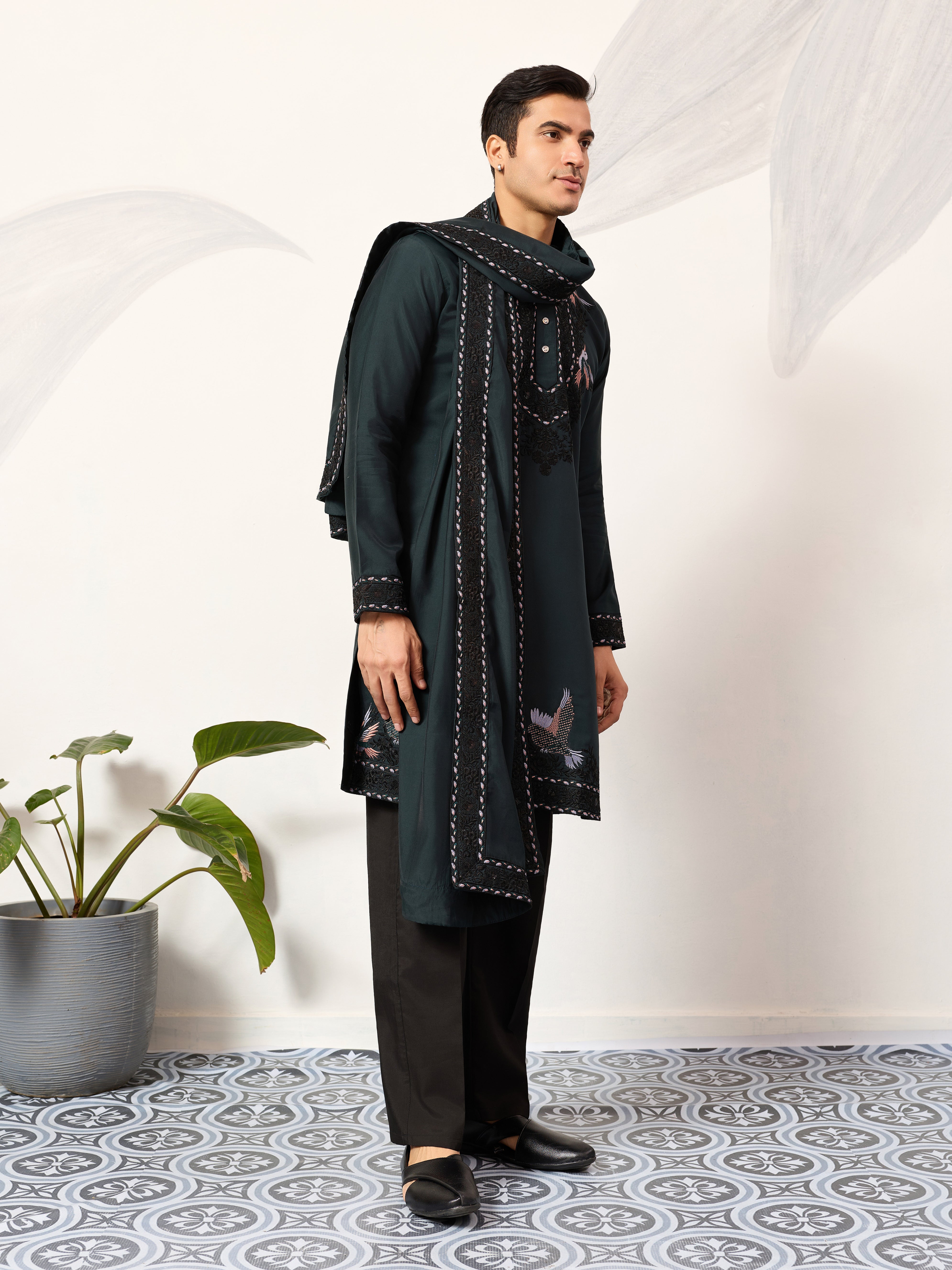The Ultimate Designer Green Kurta with Dupatta for Mens Wear