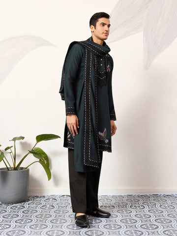 The Ultimate Designer Green Kurta with Dupatta for Mens Wear