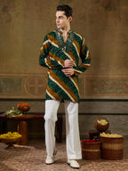 Green Rayon Real Mirror Kurta Set For Festive Wear
