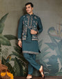Traditional Green Kurta Pajama with Stylish Open Jacket
