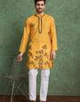 Haldi Special Mustard Yellow Kurta Pajama for Male