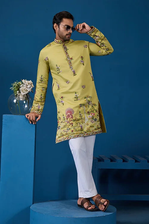 Haldi Special Yellow Outfit Kurta for Mens Wear Collection