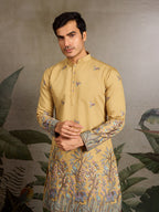 Haldi Ceremony Special Yellow Embroidered Kurta for Men