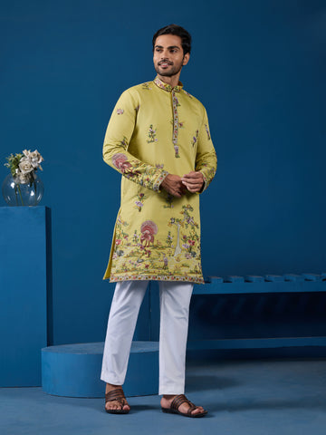 Haldi Special Yellow Outfit Kurta for Mens Wear Collection