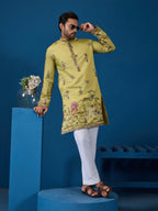 Haldi Special Yellow Outfit Kurta for Mens Wear Collection
