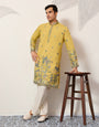 Elegant Haldi Yellow Mens Wear Kurta for Wedding Function