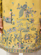 Elegant Haldi Yellow Mens Wear Kurta for Wedding Function