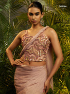Royal Pure Tissue Designer Ready-to-Wear Saree with Heavy Embroidered Blouse
