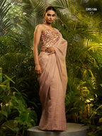 Royal Pure Tissue Designer Ready-to-Wear Saree with Heavy Embroidered Blouse
