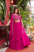 Premium Vichitra Silk Heavy Moti Beads Sequence Embroidery Lehenga Set
