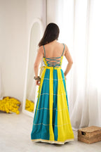 Stylish Reyon Gota Patti Mirror Lehenga Choli Set | Tulip Designer