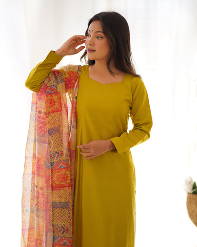 Embrace Elegance With Our Pure Viscose Straight Kurta Set Paired With A Stunning Dupatta From Tulip Designer