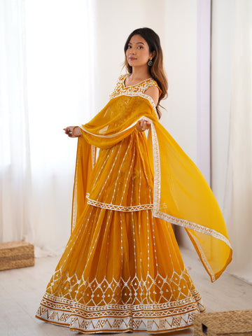 Pure Faux Georgette with 9 MM Sequence Work Women Suit Set