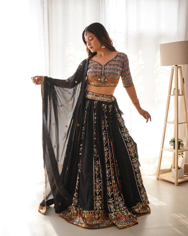 Premium Faux Georgette with Thread & Sequence work Lehenga Choli Set