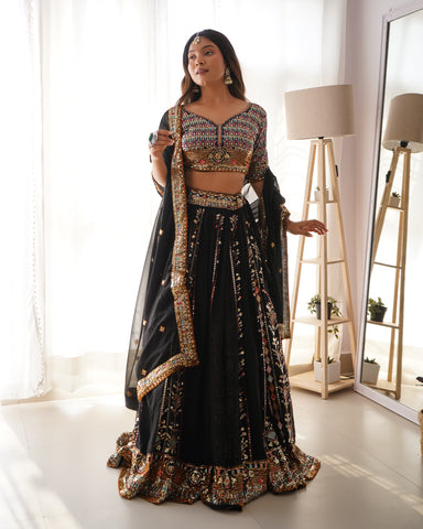 Premium Faux Georgette with Thread & Sequence work Lehenga Choli Set