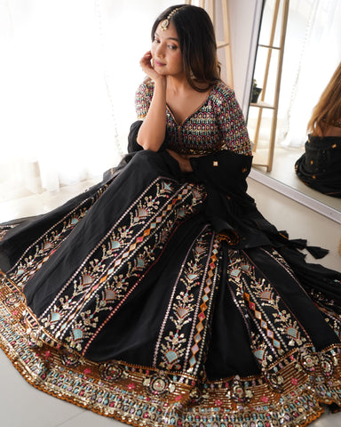 Premium Faux Georgette with Thread & Sequence work Lehenga Choli Set