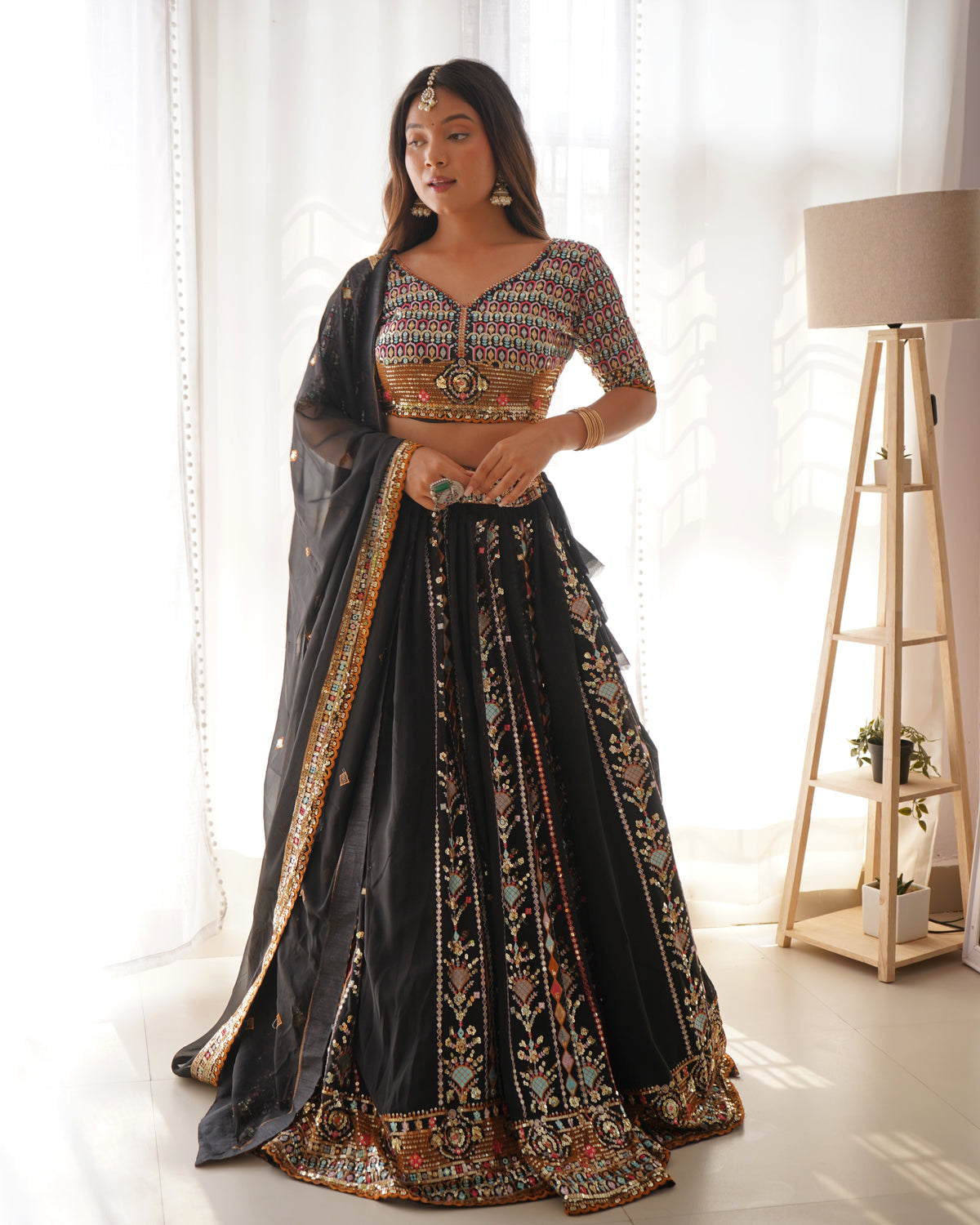 Premium Faux Georgette with Thread & Sequence work Lehenga Choli Set