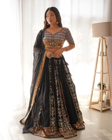 Premium Faux Georgette with Thread & Sequence work Lehenga Choli Set