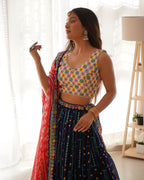 Premium Faux Georgette with Thread with Sequence work Lehenga Choli Set
