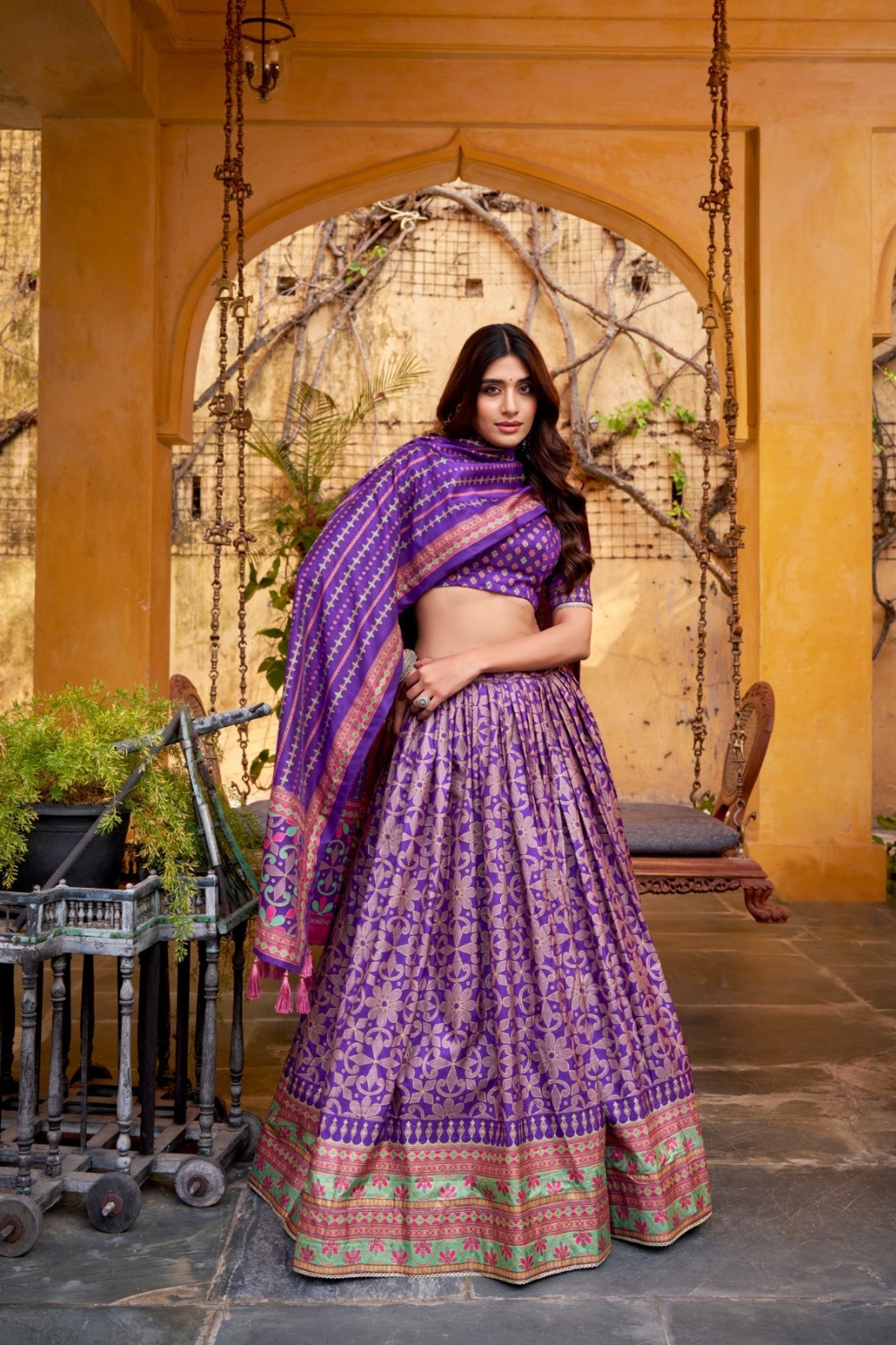 The Iconique Tasar Silk Lehenga Set Crafted In Heritage Texture And Refined Sparkle