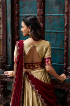 South Indian Cotton Silk Zari Lehenga Set | Tulip Designer
