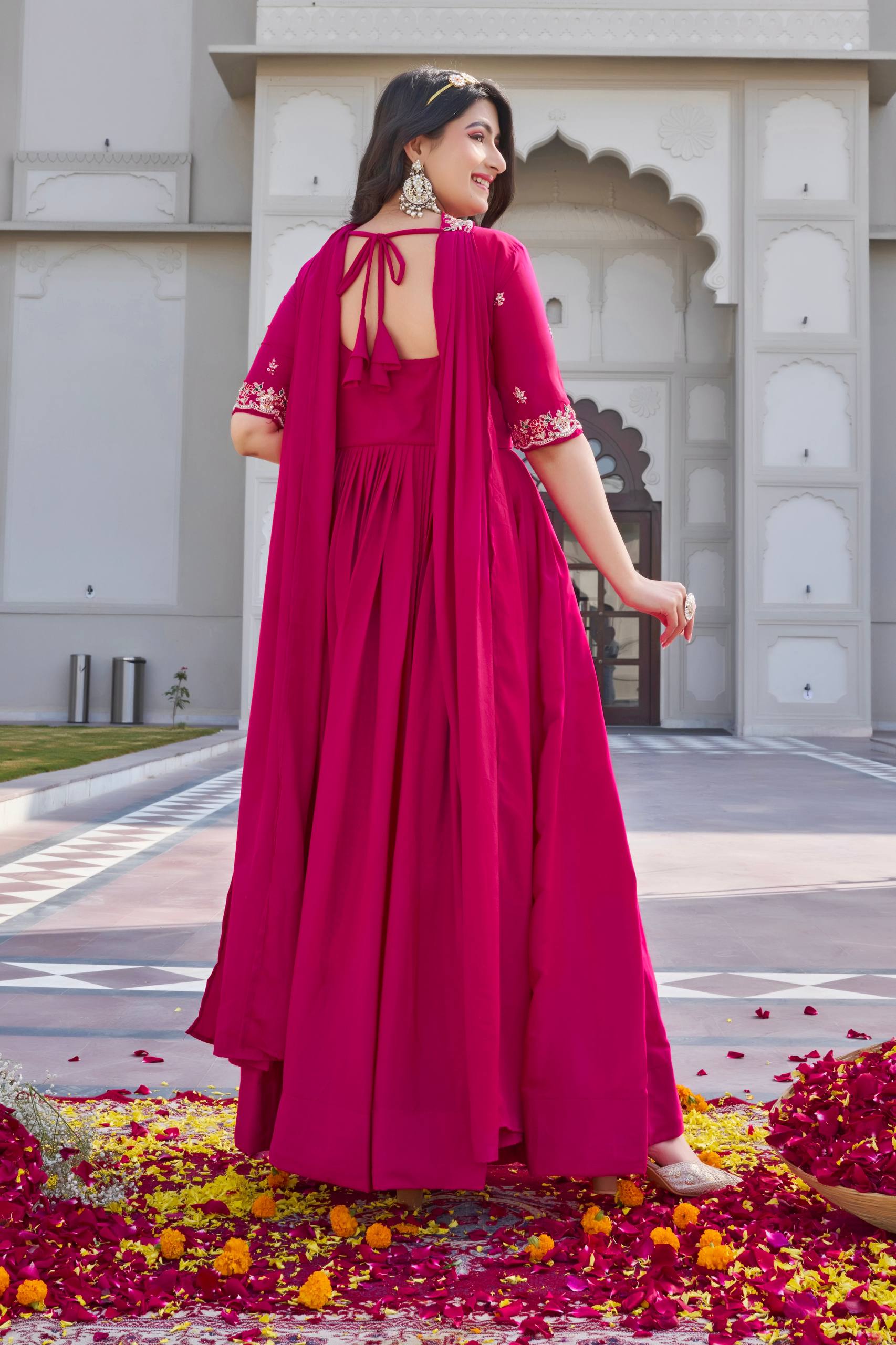 Premium Jacquard Weaving Gown Set for Festive & Wedding Wear
