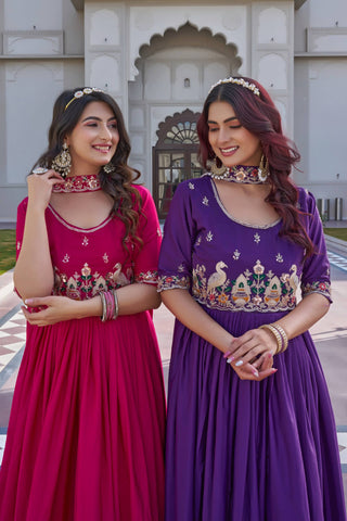 Premium Jacquard Weaving Gown Set for Festive & Wedding Wear