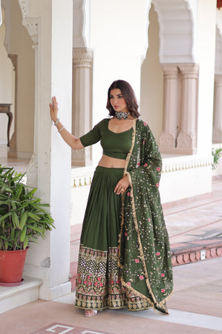 TILTON VICHITRA SILK HEAVY SEQUINS AND TREAD EMBROIDERED LEHENGA CHOLI WITH DUPATTA