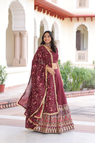 TILTON VICHITRA SILK HEAVY SEQUINS AND TREAD EMBROIDERED LEHENGA CHOLI WITH DUPATTA