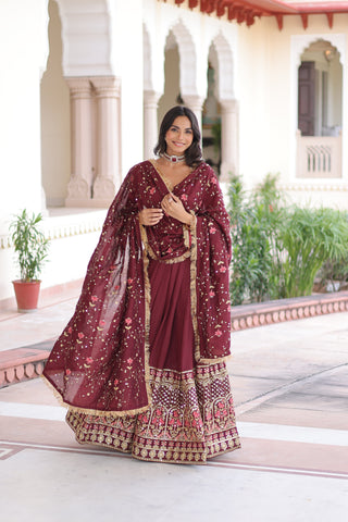 TILTON VICHITRA SILK HEAVY SEQUINS AND TREAD EMBROIDERED LEHENGA CHOLI WITH DUPATTA