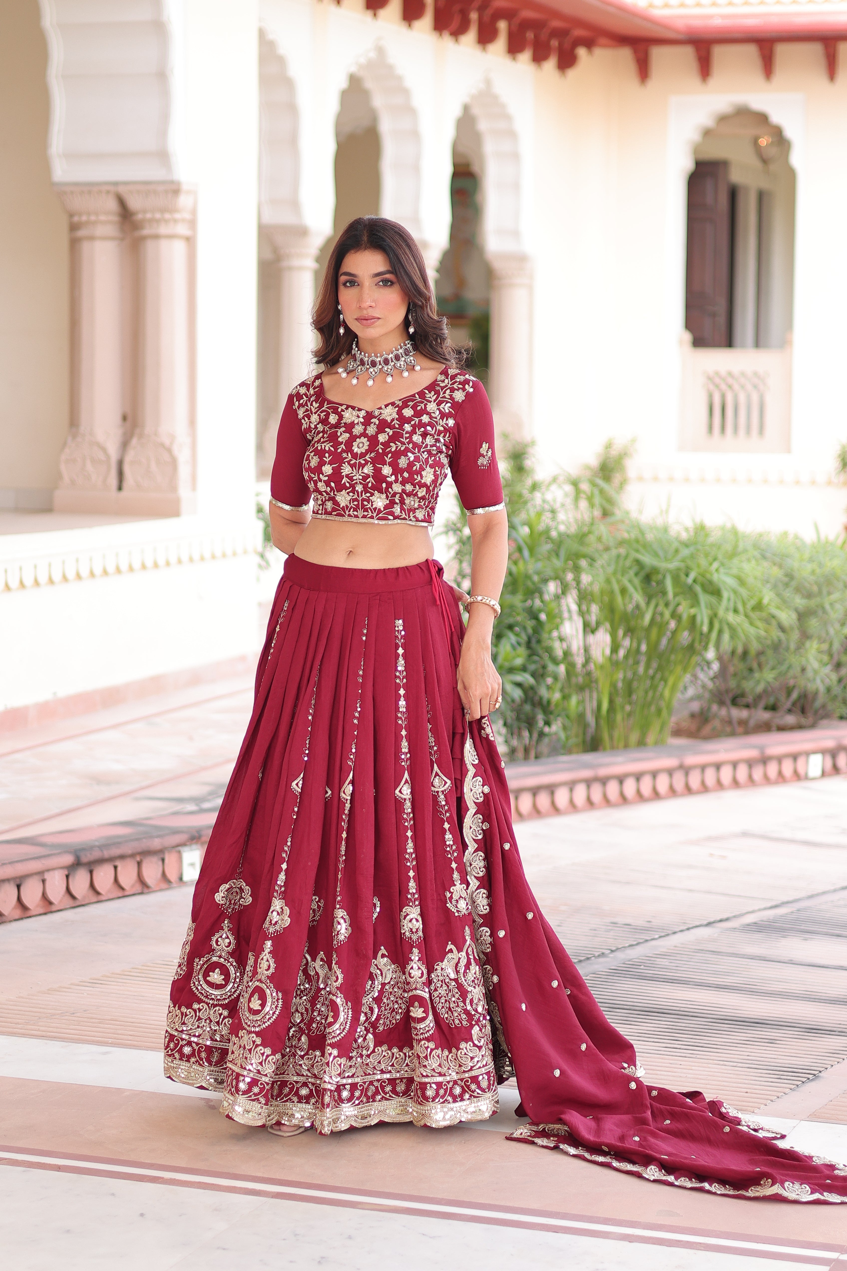 TILTON VICHITRA SILK HEAVY SEQUINS AND EMBROIDERED LEHENGA CHOLI WITH DUPATTA