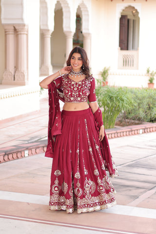TILTON VICHITRA SILK HEAVY SEQUINS AND EMBROIDERED LEHENGA CHOLI WITH DUPATTA
