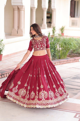 TILTON VICHITRA SILK HEAVY SEQUINS AND EMBROIDERED LEHENGA CHOLI WITH DUPATTA
