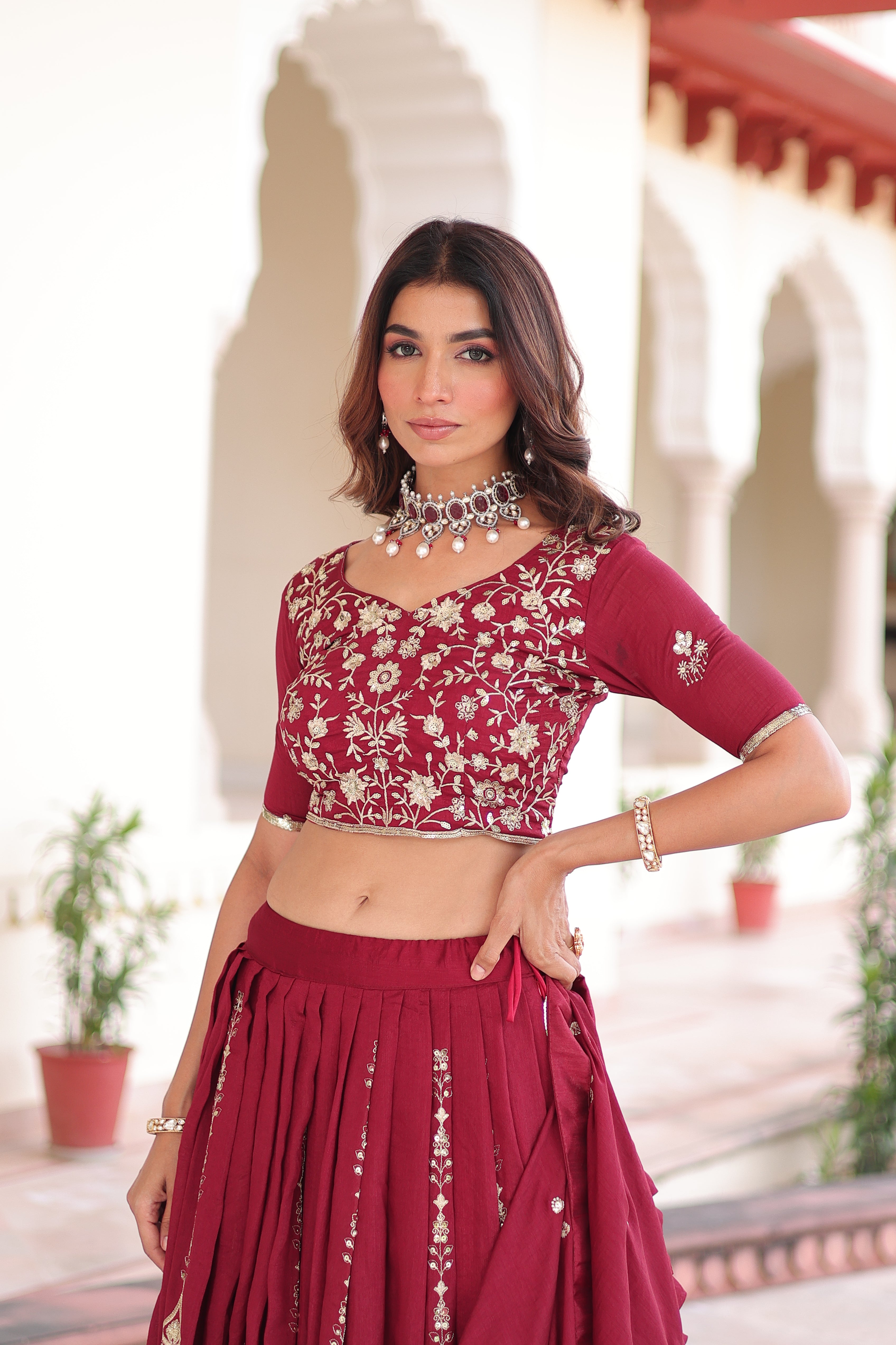 TILTON VICHITRA SILK HEAVY SEQUINS AND EMBROIDERED LEHENGA CHOLI WITH DUPATTA