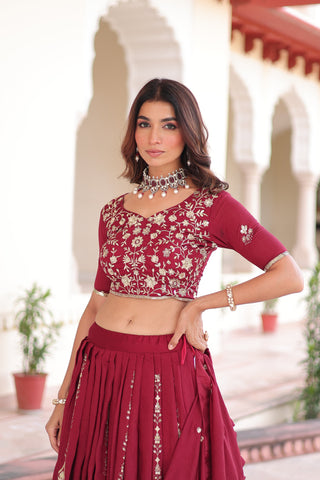 TILTON VICHITRA SILK HEAVY SEQUINS AND EMBROIDERED LEHENGA CHOLI WITH DUPATTA