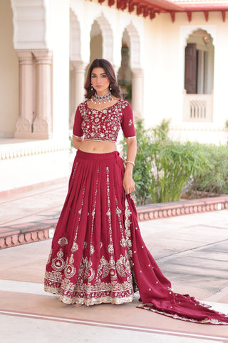 TILTON VICHITRA SILK HEAVY SEQUINS AND EMBROIDERED LEHENGA CHOLI WITH DUPATTA