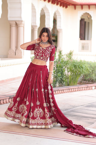 TILTON VICHITRA SILK HEAVY SEQUINS AND EMBROIDERED LEHENGA CHOLI WITH DUPATTA