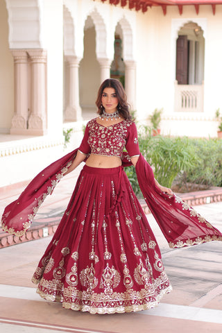 TILTON VICHITRA SILK HEAVY SEQUINS AND EMBROIDERED LEHENGA CHOLI WITH DUPATTA