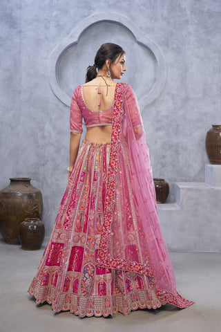Magenta Purple Art Silk Bridal Lehenga with Dupatta