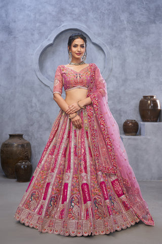 Magenta Purple Art Silk Bridal Lehenga with Dupatta