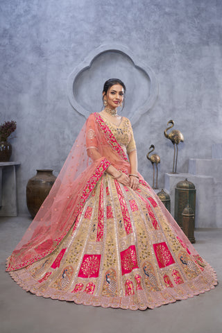 Magenta Rani Art Silk Bridal Lehenga Choli with Dupatta