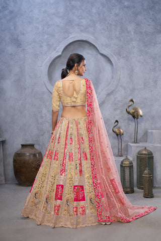 Magenta Rani Art Silk Bridal Lehenga Choli with Dupatta