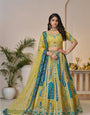 Yellow Color Perfect Wedding Designer Banarasi Silk Lehenga Choli Set