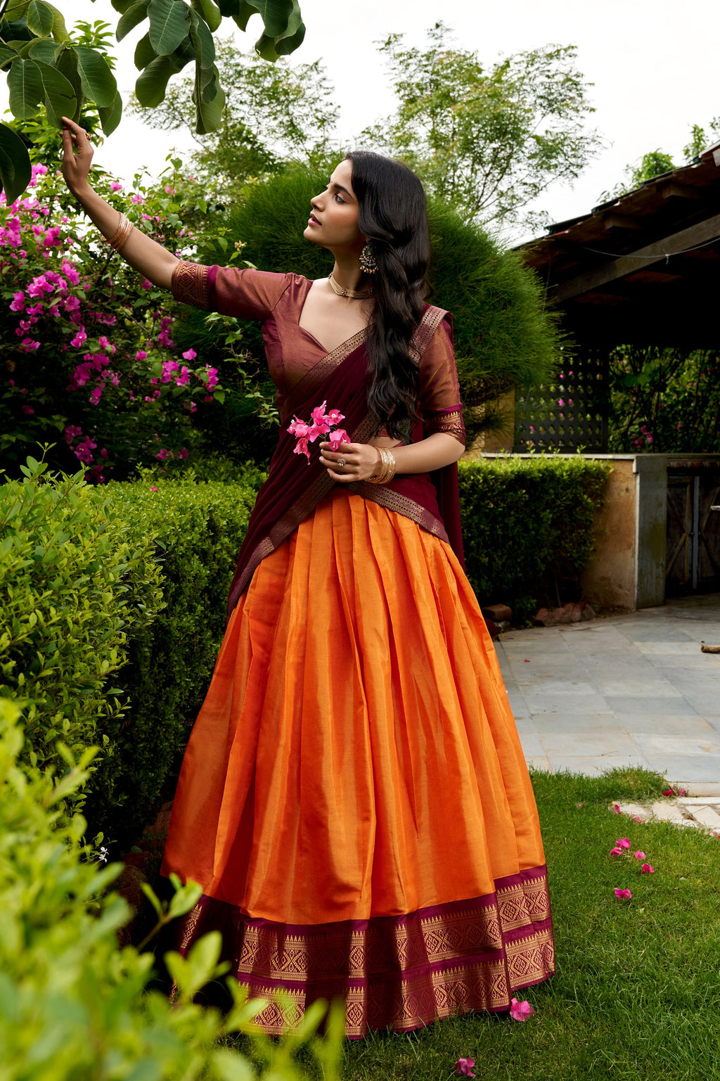 Kanchipuram Zari Traditional Lehenga Set | Tulip Designer

