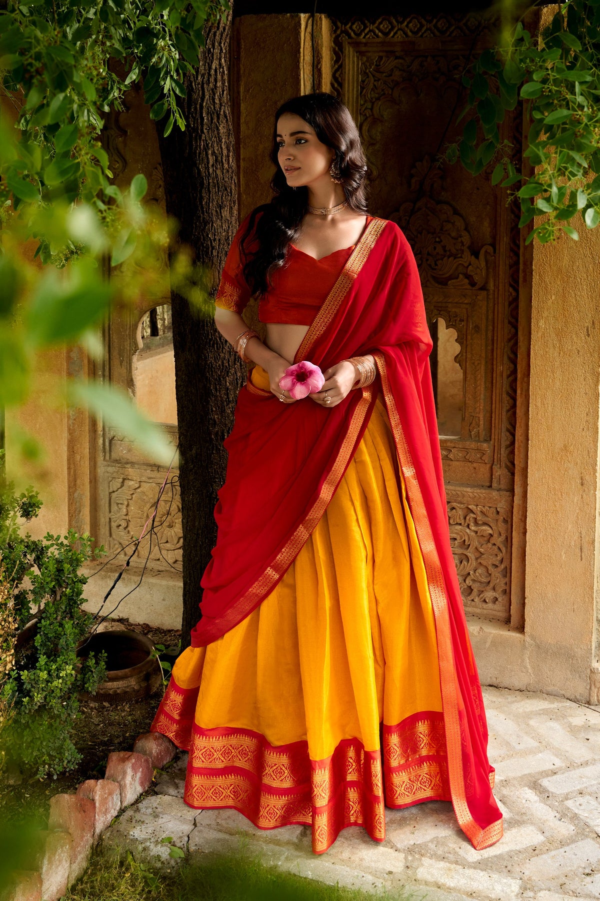 Kanchipuram Zari Traditional Lehenga Set | Tulip Designer
