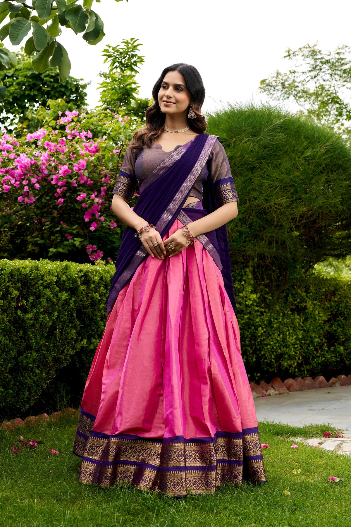 Kanchipuram Zari Traditional Lehenga Set | Tulip Designer

