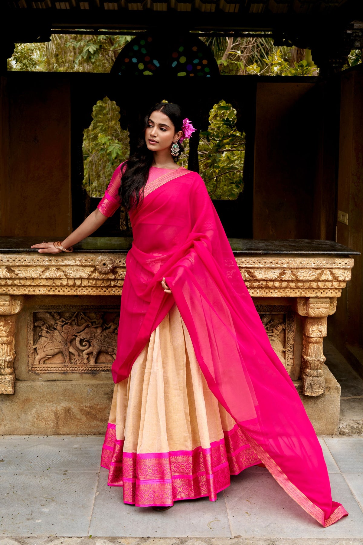 Kanchipuram Zari Traditional Lehenga Set | Tulip Designer
