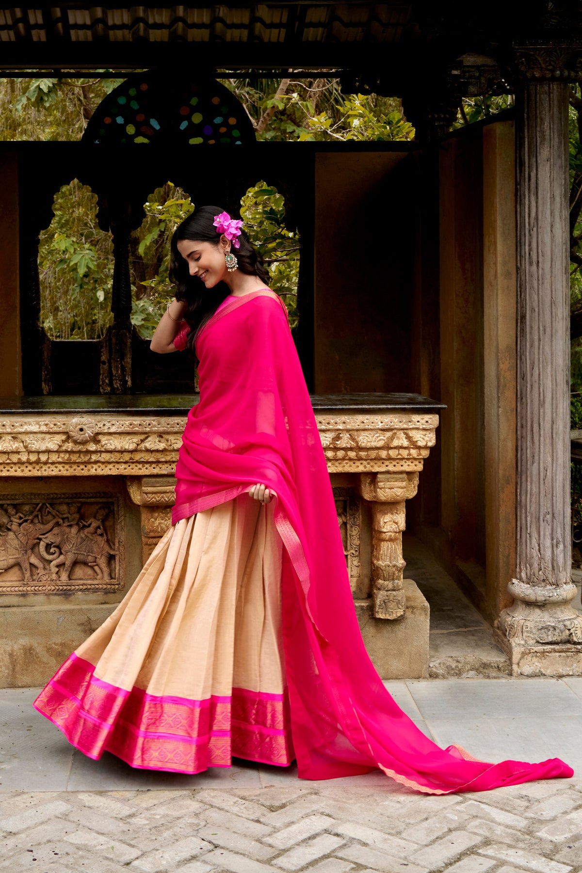 Kanchipuram Zari Traditional Lehenga Set | Tulip Designer
