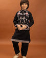 Royal Black Color Koti Kurta Pajama for Little Boys